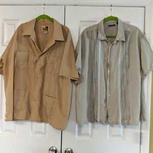 Lot of 2 Size 2X Cubavera & Guayabera Shirts